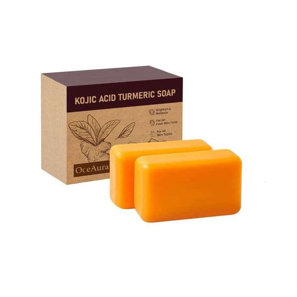 OceAura Turmeric Soap Cleans Pores, Rejuvenates Locks Moisture, Moisturizes and Hydrates Skin, Suitable for Whole Body