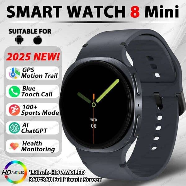 2025 New GPS Map Navigation Smart For Men Women NFC Compass Sports Watch Bluetooth Call AMOLED HD Smartwatch 8 mini X260128