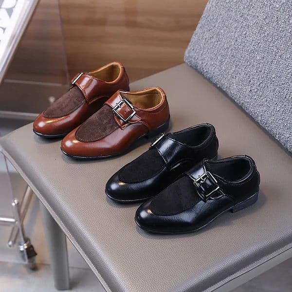Childrens School Pointed-toe Leather Shoes Causal Boy Formal Uniform Performance Loafers Fashion Versatile Kids Low-heels 260124