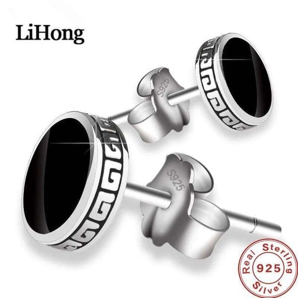 Lihong Personalized 925 Silver Men'S Single Earrings Street Punk Hip-Hop Jewelry 26W0129
