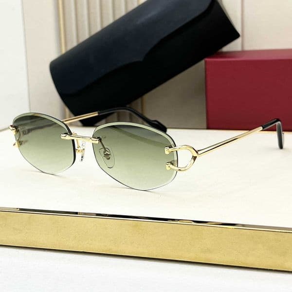 Classic designer CT luxury sunglasses top quality 0467 Fashion Boutique Frameless Cut Edge CT Vacation Oval Gradient Trendy Version Unisex Sunglasses