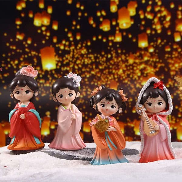 Ancient Chinese Four Great Beauties Figurines Classic Chinese Cultural Style | Home & Office Desktop Ornaments yizhixing