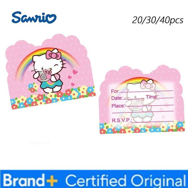 Sanrio 20/30/40pcs Birthday cards, Hello Party decorations,Hello Kitty Friends invitation cards H26012911