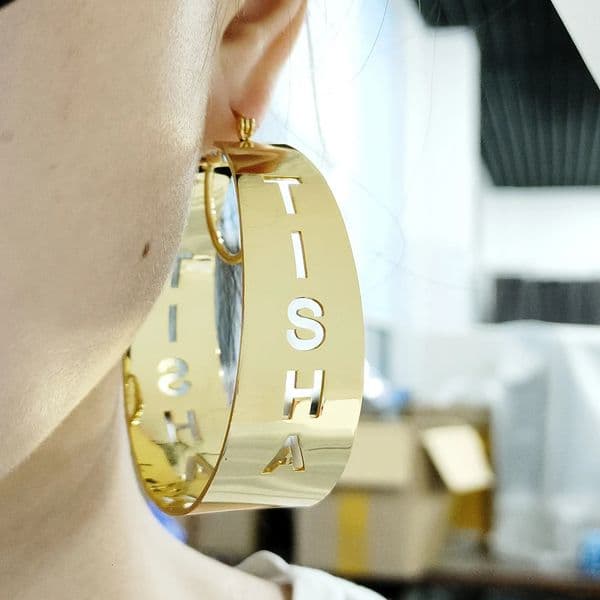 GoldButterfly Custom Hollow Letter Earrings for Women Hoop Hollow Name Stainless Steel Earrings Personalized Fashion Jewelry 260126