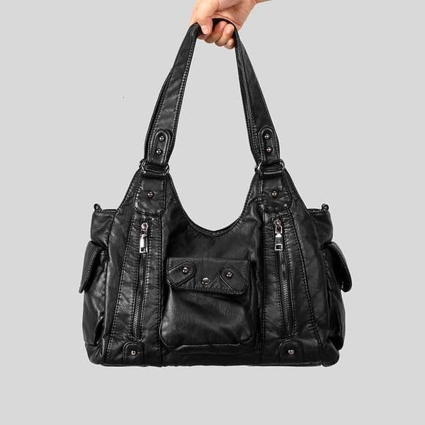 Cross-Border Exclusive Women's Vintage Washed Y2k Hot Girl Motorcycle Large Capacity Japanese And Korean Multi-Pocket Shoulder Bag Versatile JINXIANGGUO