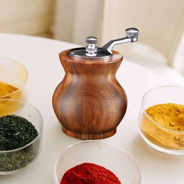 Salt and Adjustable Coarseness Wood Mini Lightweight Pepper Mill Ceramics Grinding Cores Multifunctional 26H0129