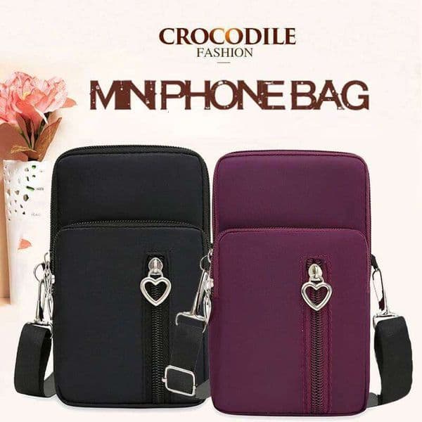 Waterproof Mobile Phone Women's Mini Oxford Crossbody Daily Multi-layer Zipper Purse Casual Outdoor Travel Nylon Bag