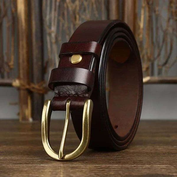 3.3CM Top Cow Genuine Leather Belts for Men Luxury Designer High Quality Copper Brass Buckle Vintage Cowboy Jeans Male Belt X260128