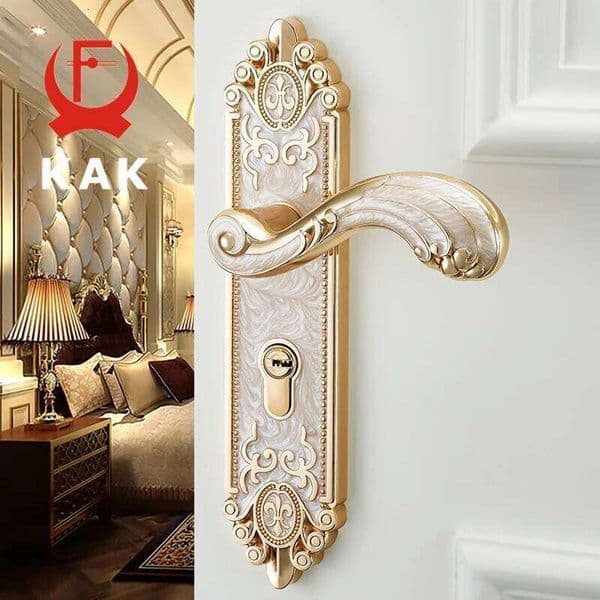 KAK European Style Mute Room Handle Fashion Interior Door Knobs Luxurious Anti-Theft Gate Lock Furniture Hardware 26Y0129