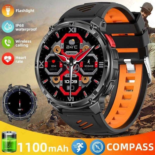 LIGE New Outdoor Sport Tracker Smart Watch Men 1100mAh Large Battery Long Standby Time Bluetooth Call IP68 Waterproof Smartwatch X260128