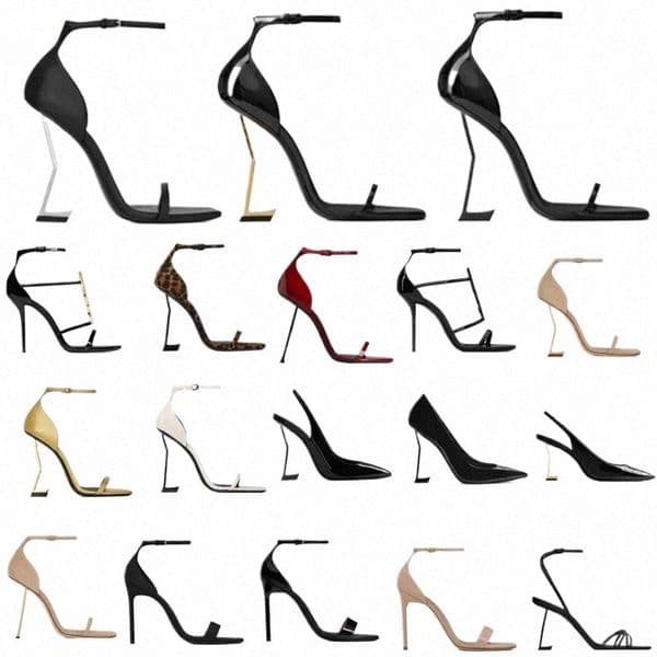 with Box Women Luxury Dress Shoes Designer High Heels Patent Leather Gold Tone Black Nuede Red Womens Lady Heel Fashion Sandals Party Wedding Office S y38E#