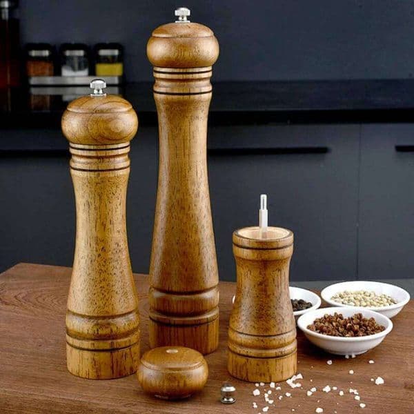 Mill Grinder, Salt Shakers with Adjustable Ceramic Rotor Wood Pepper Grinder for Your Kitchen 26H0129