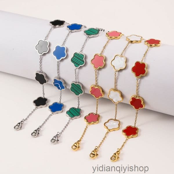 Designer Jewelry vanly cleef braclet jewelery clover bracelet Classic Fashion Charm Bracelets Bangle Chain Agate Shell for Wedd Mother Day Moissanite Bracelet For