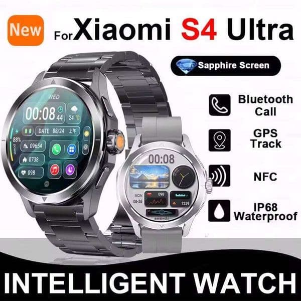 2026 New S4 NFC Smart Heart rate GPS Trajectory Compass Waterproof Watch Bluetooth Calling Smartwatch Men Women X260128