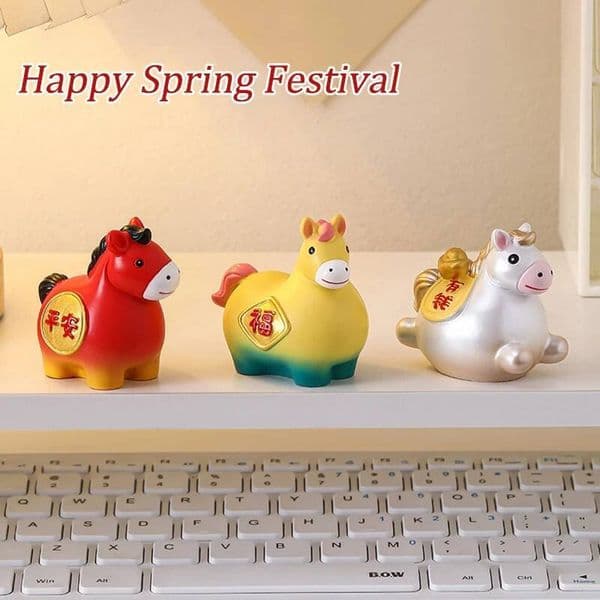 Horse Statues Figure Chinese New Year Decoration 2026 Home Office Desk Ornament Accessories Lucky Gift for Guests