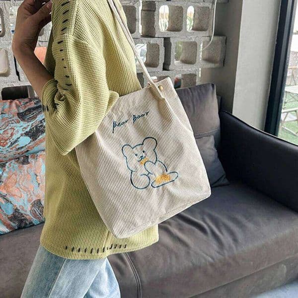 Spring/Summer New Artistic Velvet Single Shoulder Student Handbag Corduroy Women's Bag