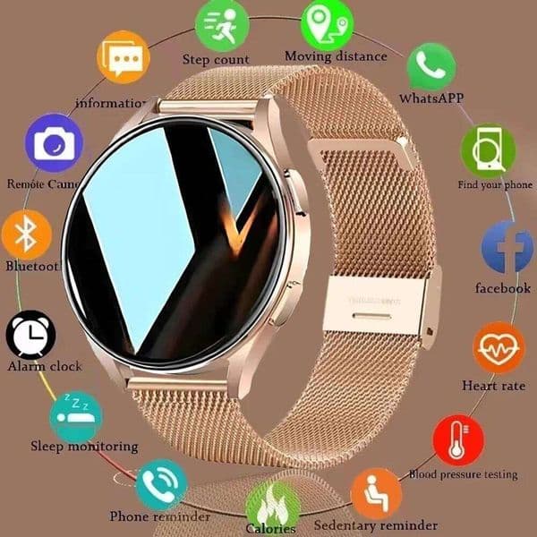 2025 New Smart Watch Women 1.28" Color Screen Bluetooth Call Heart Rate Health Monitoring Watches 6 Pro Update X260128
