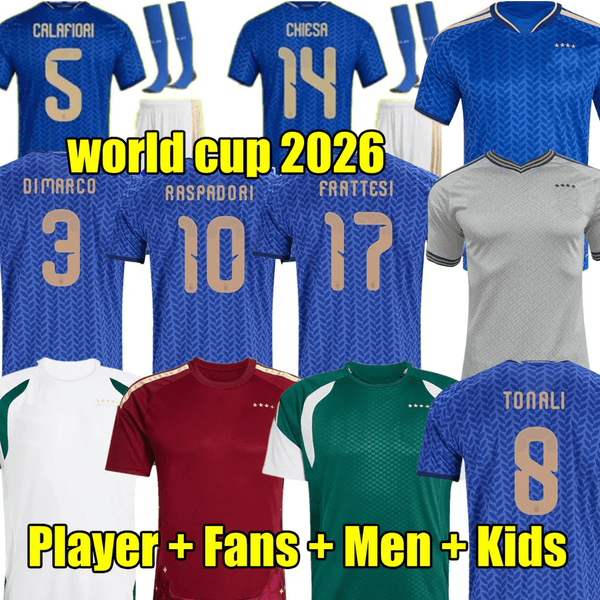 CHIESA DIMARCO italy soccer Jersey world cup Italia TONALI men kids kit 2027 FOOTBALL SHIRT RASPADORI OASTONI LOCATELLI BARELLA women
