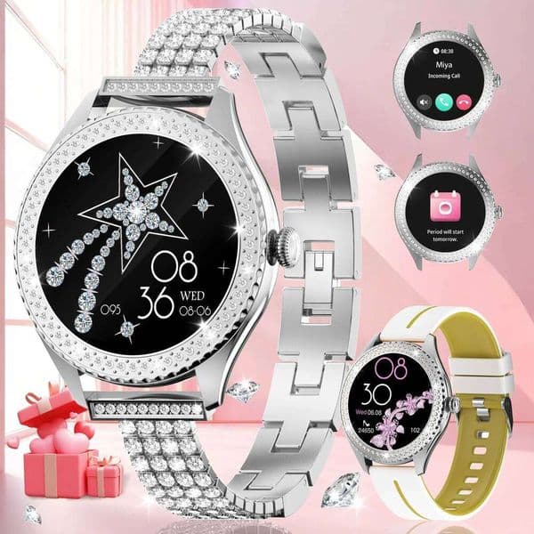 Smart Watch Wireless Call Heart Rate Blood Pressure Alarm Steps Calories Multiple Sports Modes Perfect Gift for Women Z260129