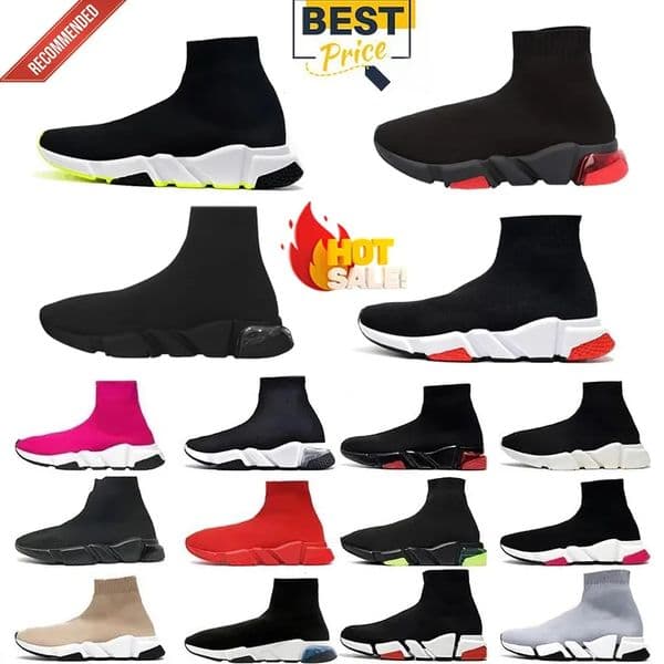 Designer Sock Shoes Casual Sneakers Mens Womens High Triple Black Red White Beige Pink Comfort Sole Breathable Fashion Sports Outdoor Trainers