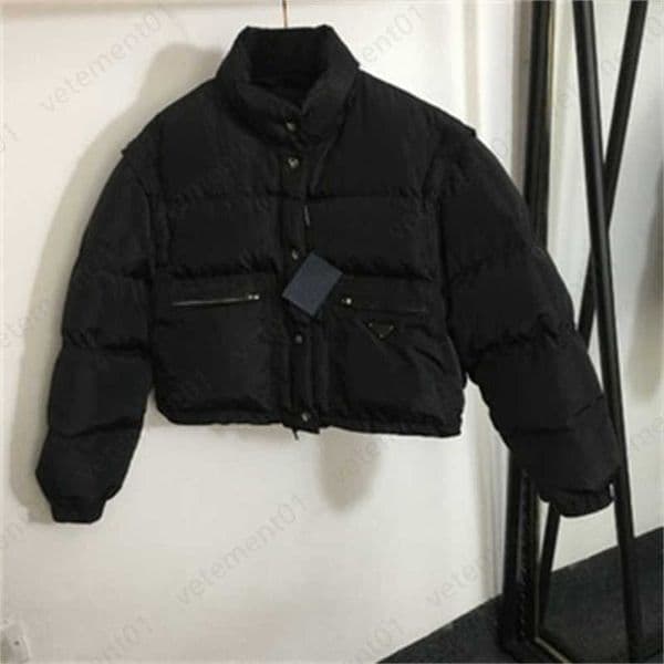 Designer Jacket Women Puffer Jacket Women Winter Coat Triangle Label Zipper Pockets Sleeves Detachable As Vest Short Long-sleeved Cotton Jackets Womens Clothing