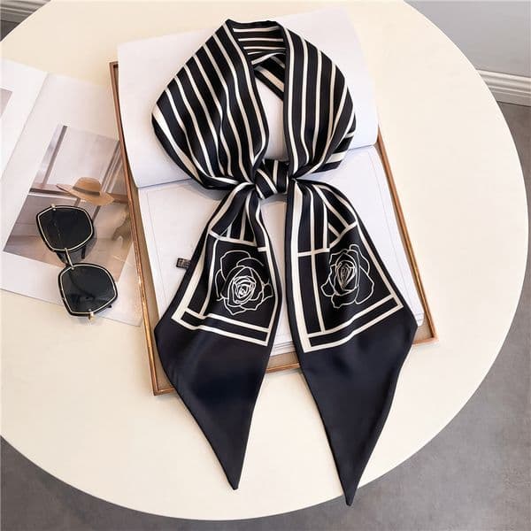 40style Designer Oblique Angle Scarf For Women Flower Printing Skinny Bag Scarf Brand Silk Scarf Women Tie Fashion Belt Head Scarves 147x14cm