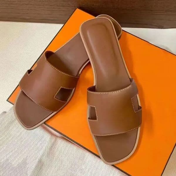 Designer Slides Oran Sandals Beach Slippers Genuine Leather Classic Brand Luxury Summer Sandal Men Women Crocodile Skin Slide Ladies Flat Shoes Sizes 35-42