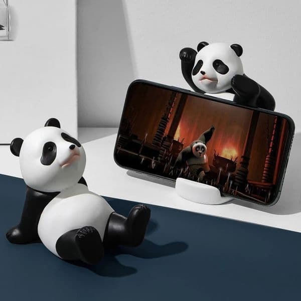 Cute Creative Panda Figurines Interior Universal Cell Mobile Phone Stand Holder Home Office Desk Decoration Phone Holders 260127