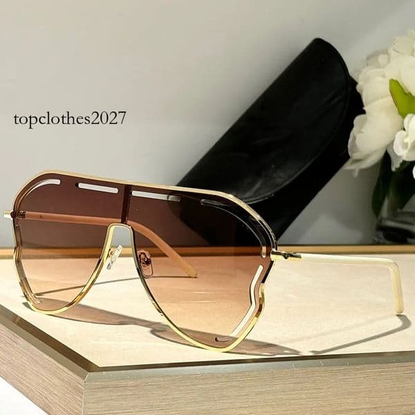 26ss Designer sunglasses Lady Outdoor GARDENIA Light Gold and Pink Designer Metal Irregular Shield Frame Leisure Travel Beach Gardeenia Sunglasses with Box