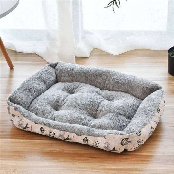 Warm Pet Kennel, Cushion Gray Plush, Breathable Dog Bed Cat Sleeping Bag 26W01130