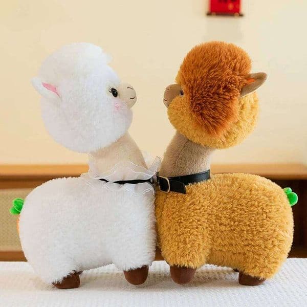 1pc 37cm/14.56in Cool carrot tail alpaca plush toy creative home ornament couple doll birthday gift C260130