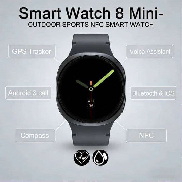 New Watch GPS Track Smart Watches For Men Women Sport Heart Rate Call NFC IP68 Waterproof Compass Smartwatch 8 Mini Z260129