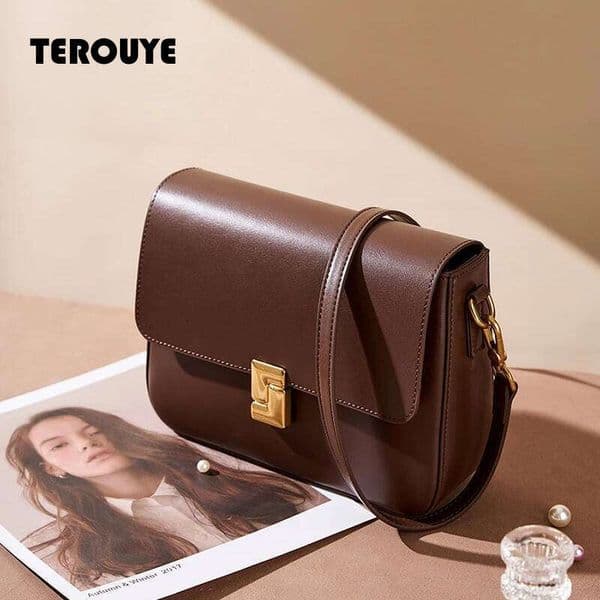 Hifashion Cowhide Genuine Leather Small Shoulder Crossbody Bags For Women 2026 Luxury Box Purses Square Ladies Handbags TEROUYE