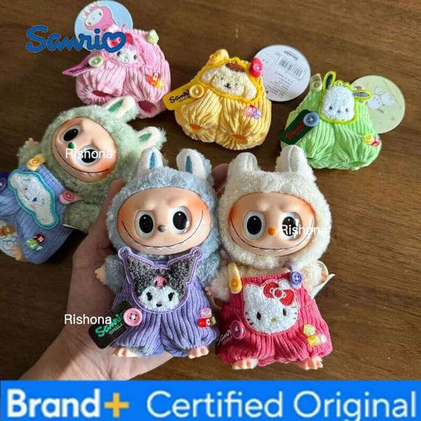 Sanrio Hot 15/18cm Labubu Toy Kuromi Melody Cute Pendant Doll Fashion Clothing Bag Accessories Christmas Gift H260130