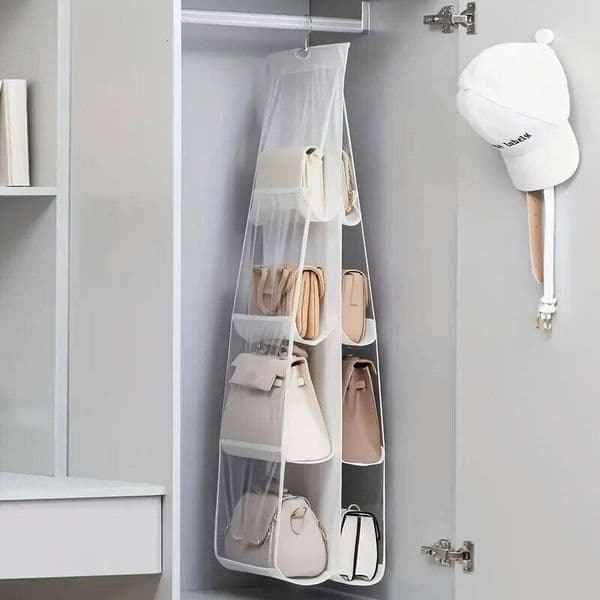 Hanging Organizer -Layer Purse Storage for Closet 6 Tiers Handbag Holder Space Saving Organizers Bag Hanger Pouch Stuff 26W0130