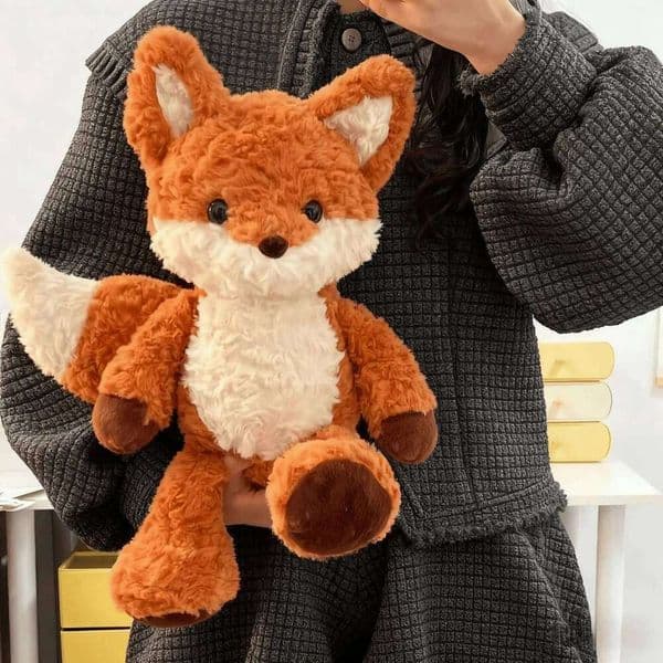 Fluffy Orange White Cartoon Design With Black Eyes, Perfect For & Comfort, Playtime Toy | Whimsical Pet Accessor C260130