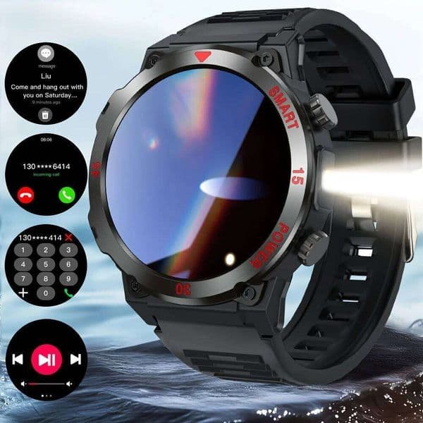 New Smart Watch 1.52 inch HD Display Call LED Flashlight Multiple ModesPedometer Men's Sports Smartwatch Z260129