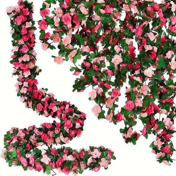 250CM Artificial Rose Flowers for Wedding Home Room Decoration Autumn Garden Outdoor Arch Christmas Rattan DIY Fake Plants Vine W260130