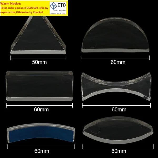 Wholesale Prisms Optical Prism Lens Set 6 PCS Acrylic Concave Convex Lens Physical Optical Kit For Primary Secondary School Students Experiment LL