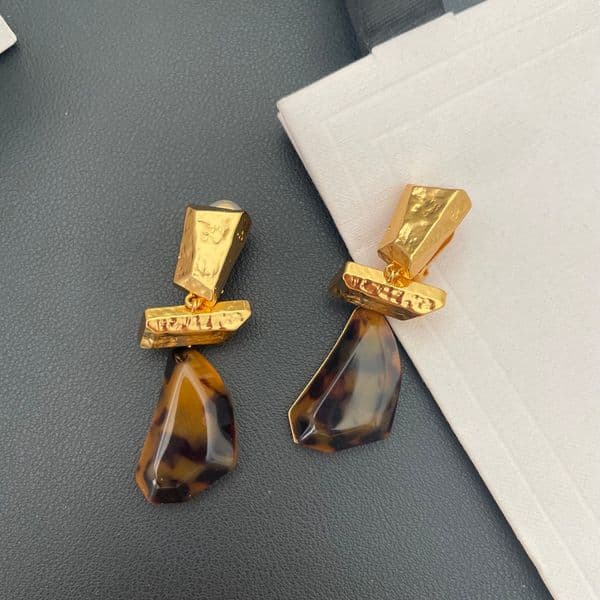 New Designed French fashion Geometric irregular resin geometric earrings ear studs Designer Jewelry N-013