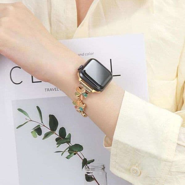Creative Flower Bracelet Apple Watch Strap for iWatch SE 6 7 8 9