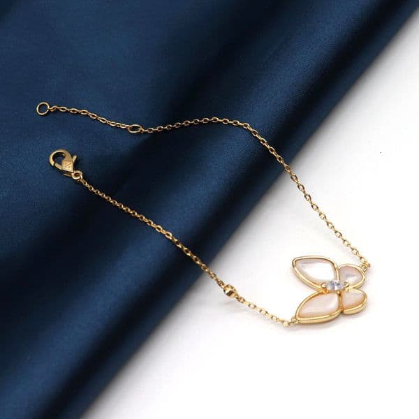 Designer Jewelry Vanly cleef Fritillary Butterfly Bracelet for Women 18K Gold Plated Moissanite Light Luxury Exquisite Versatile Jewelry