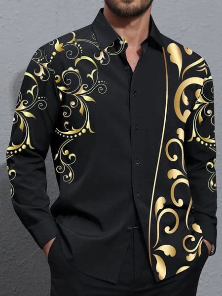 Mens shirts button down casual spring and summer printed long sleeves daily fashionable comfortable 260130BANJIA