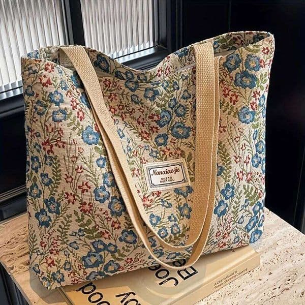 Stylish Corduroy Tote Women Bohemian Ethnic Style Shoulder Bag for Daily Commuting Shopper Office Worker College Student Z260130