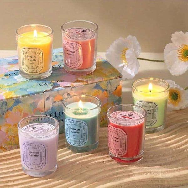 1/2 PCS Scented Candles Multi-Color Soy Wax Votive Home Decoration Candle Gifts Baskets for Valentines Day Christmas C260130