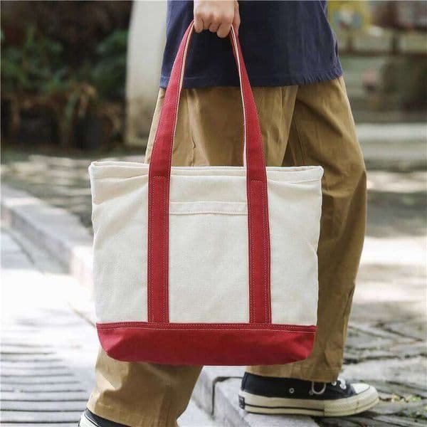 Tiptoegirls Big Square Shopping Handbag New Fashion Panelled Women Shoulder High Quality Cotton Canvas Lady Casual Totes Bag Z260130