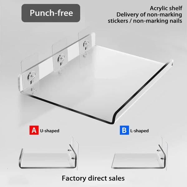 Self Adhesive Storage Shelf Wallmounted Rack Removable Bathroom Shower Organizer Kitchen Wardrobe Accessories 260128