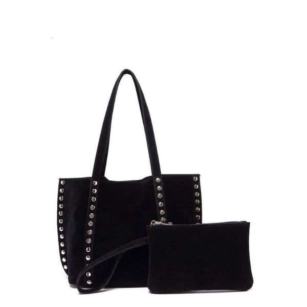 Large-capacity deerskin single-shoulder autumn and winter casual rivet handbag, fleece underarm bag for commuting Z260130