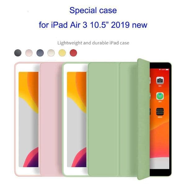 Soft Silicone Capa For iPad Air 3 10.5 Inch 2019 Case A2153 A2123 A2152 A2154 PU Smart Cover Auto Wake Funda Protective Shell H260131