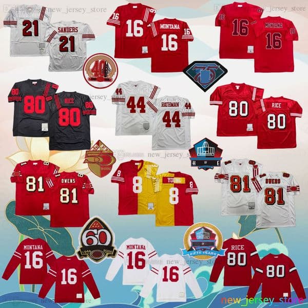 Custom S-6XL Throwback 1950 Football 80 Jerry Rice Jersey 94 Charles Haley 82 John Taylor 21 Frank Gore 7 Colin Kaepernick 11 Brandon Aiyuk 55 Ford Classic Retro Jerseys